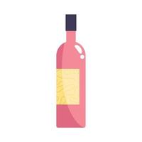 bebida de vino botella rosa vector