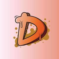 Graffiti Letter D premium vector illustration