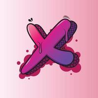 Graffiti Letter X premium vector illustration