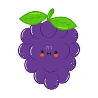 Cute funny grape character. Vector hand drawn cartoon kawaii character illustration icon. Isolated on white background. grape character concept