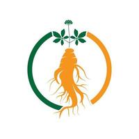 plantilla de diseño de logotipo de ginseng e icono de símbolo vector