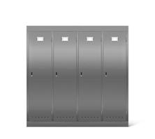 Steel lockers in school corridor or changing room vector