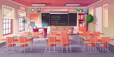 Empty classroom for math learning interior vector