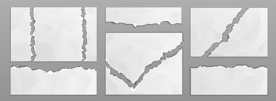 Old paper sheets with torn edges vector