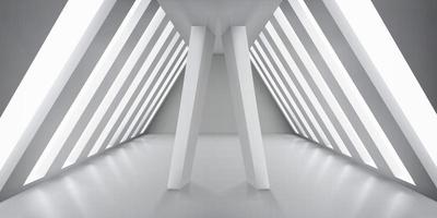 Futuristic white interior with rectangular columns vector