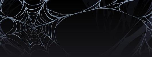 Spooky Halloween poster with spider web vector