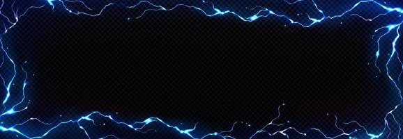 Lightning frame, thunder bolt effect background vector