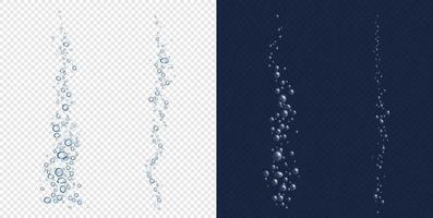 burbujas de aire, imágenes prediseñadas de efervescencia de oxígeno de agua o soda vector