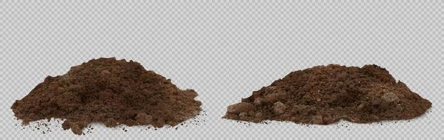 Soil pile, dirt, mud or compost mound vector