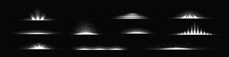 divisores de luz, líneas de bengalas abstractas con brillo vector
