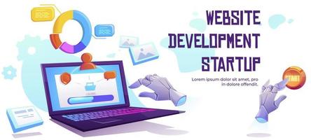 Website development startup banner vector