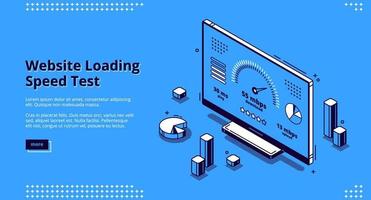 Website loading speed test vector banner