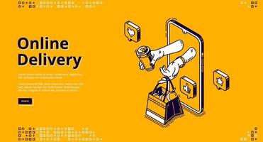 Vector landing page of online delivery