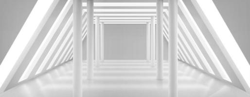 White open space room interior with columns vector