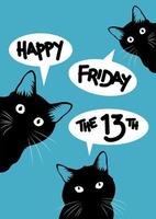 Black Cat on Friday the 13th vector