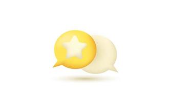 illustration realistic icon star yellow bubble modern style 3d creative isolated on background vector