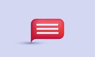 illustration realistic icon red cbubble talk dialogue messenge modern style 3d creative isolated on background vector