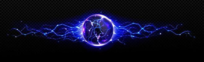 Electric ball with discharge strikes, lightning vector
