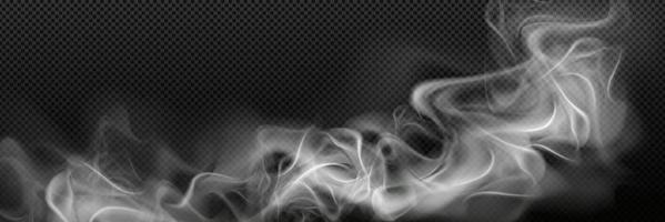 nube de humo png aislado sobre fondo negro. vector