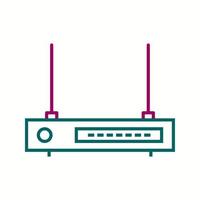 icono de línea de vector de enrutador wifi único