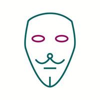 Unique Two Masks Vector Line Icon