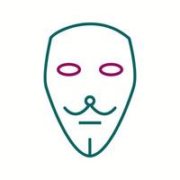 Unique Two Masks Vector Line Icon