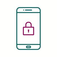 Unique Lock Screen Vector Line Icon