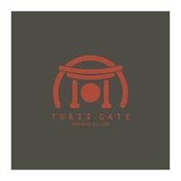 torii gate japanese traditional culture simple logo illustration icon with aesthetic minimalist vector concept