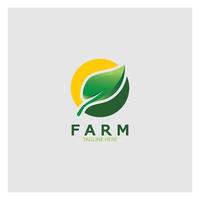 Ilustración de diseño de logotipo orgánico de agricultura agrícola de negocios agrícolas, campo de cultivo, pasto, leche, concepto de diseño, símbolo creativo, icono, plantilla vector