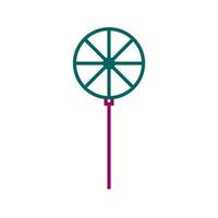 Unique Pin Wheel Vector Line Icon