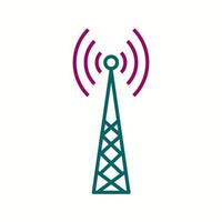 icono de línea de vector de torre de telecomunicaciones único