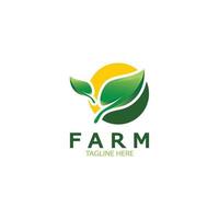 Farm  agriculture organic  logo design illustration of agriculture business, crop field, pasture, milk, Design Concept, Creative Symbol, Icon,Template vector