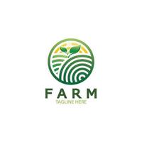 Farm  agriculture organic  logo design illustration of agriculture business, crop field, pasture, milk, Design Concept, Creative Symbol, Icon,Template vector