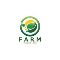 Farm  agriculture organic  logo design illustration of agriculture business, crop field, pasture, milk, Design Concept, Creative Symbol, Icon,Template vector