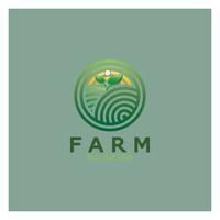 Ilustración de diseño de logotipo orgánico de agricultura agrícola de negocios agrícolas, campo de cultivo, pasto, leche, concepto de diseño, símbolo creativo, icono, plantilla vector