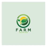 Ilustración de diseño de logotipo orgánico de agricultura agrícola de negocios agrícolas, campo de cultivo, pasto, leche, concepto de diseño, símbolo creativo, icono, plantilla vector