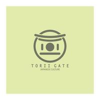 torii gate japanese traditional culture simple logo illustration icon with aesthetic minimalist vector concept