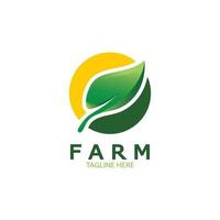 Ilustración de diseño de logotipo orgánico de agricultura agrícola de negocios agrícolas, campo de cultivo, pasto, leche, concepto de diseño, símbolo creativo, icono, plantilla vector