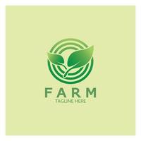 Farm  agriculture organic  logo design illustration of agriculture business, crop field, pasture, milk, Design Concept, Creative Symbol, Icon,Template vector