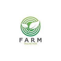 Farm  agriculture organic  logo design illustration of agriculture business, crop field, pasture, milk, Design Concept, Creative Symbol, Icon,Template vector