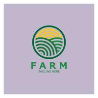 Ilustración de diseño de logotipo orgánico de agricultura agrícola de negocios agrícolas, campo de cultivo, pasto, leche, concepto de diseño, símbolo creativo, icono, plantilla vector