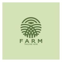 Ilustración de diseño de logotipo orgánico de agricultura agrícola de negocios agrícolas, campo de cultivo, pasto, leche, concepto de diseño, símbolo creativo, icono, plantilla vector