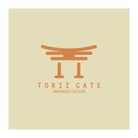 torii gate japanese traditional culture simple logo illustration icon with aesthetic minimalist vector concept