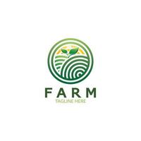 Ilustración de diseño de logotipo orgánico de agricultura agrícola de negocios agrícolas, campo de cultivo, pasto, leche, concepto de diseño, símbolo creativo, icono, plantilla vector