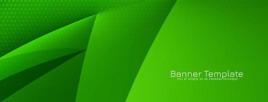 Business concept wave style green banner design vector