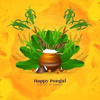 Happy Pongal Indian traditional festival background vector