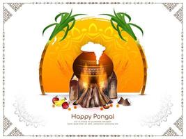 Beautiful Happy Pongal traditional south Indian festival background vector