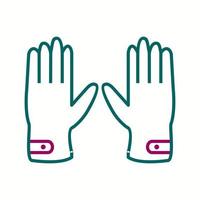 Unique Leather Gloves Vector Line Icon