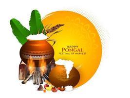 fondo feliz del festival cultural del sur de la india pongal vector