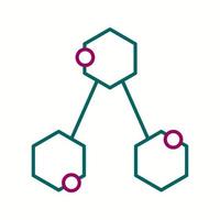 icono de línea de vector de estructura química única